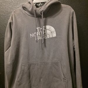 The North Face Men's Gray Pullover Hoodie with Logo